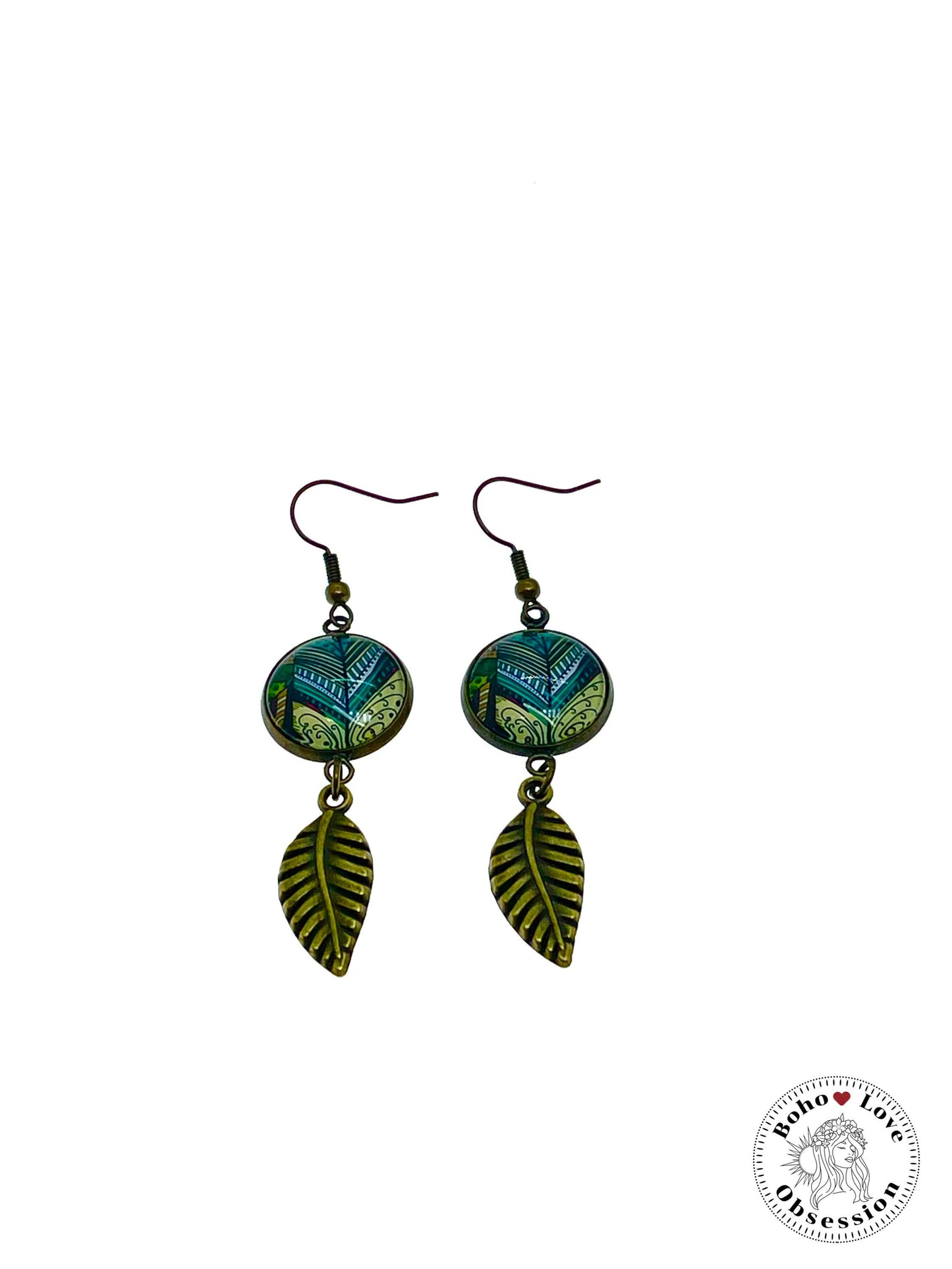 Tickled Teal Feather Dangles, Boho Chic Earrings, Retro Bohemian Ear Wires, Unique Hippie Jewelry, Gift for Her, BohoLoveObsession
