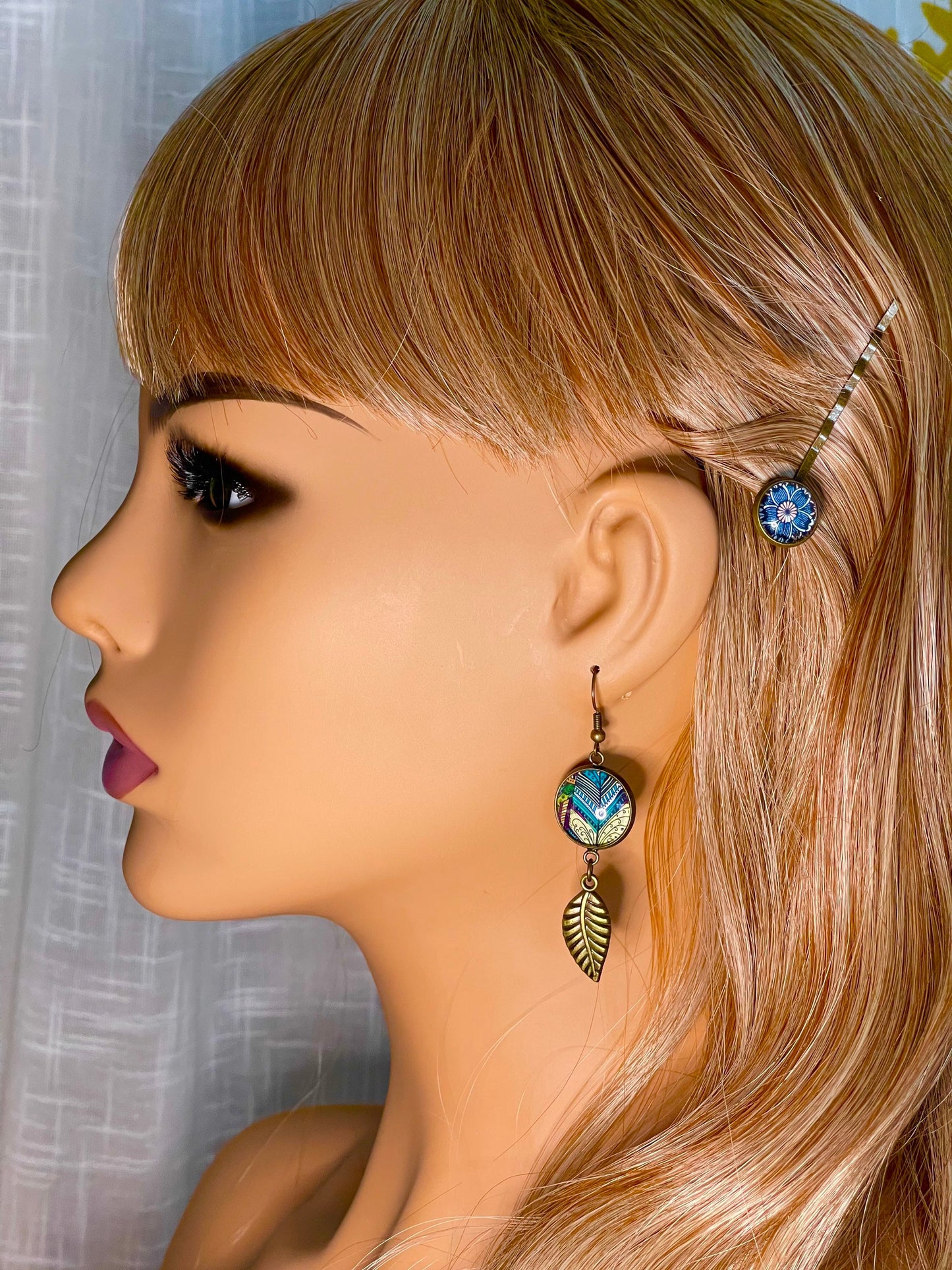 Tickled Teal Feather Dangles, Boho Chic Earrings, Retro Bohemian Ear Wires, Unique Hippie Jewelry, Gift for Her, BohoLoveObsession
