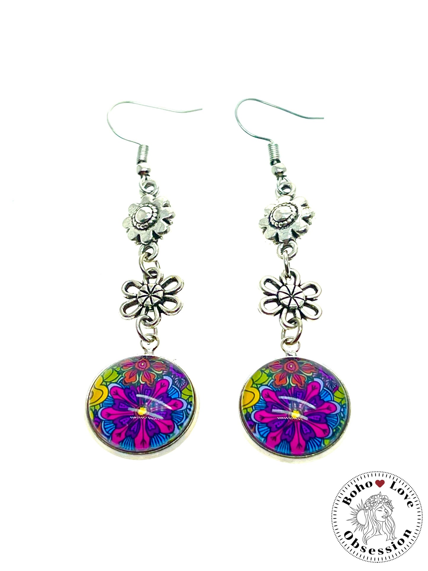 Darling Daisy Dangles, Unique Floral Bohemian Jewelry, Vintage Charm Ear Wire, Boho Chic Hippie Drop Dangle Accessory, BohoLoveObsession