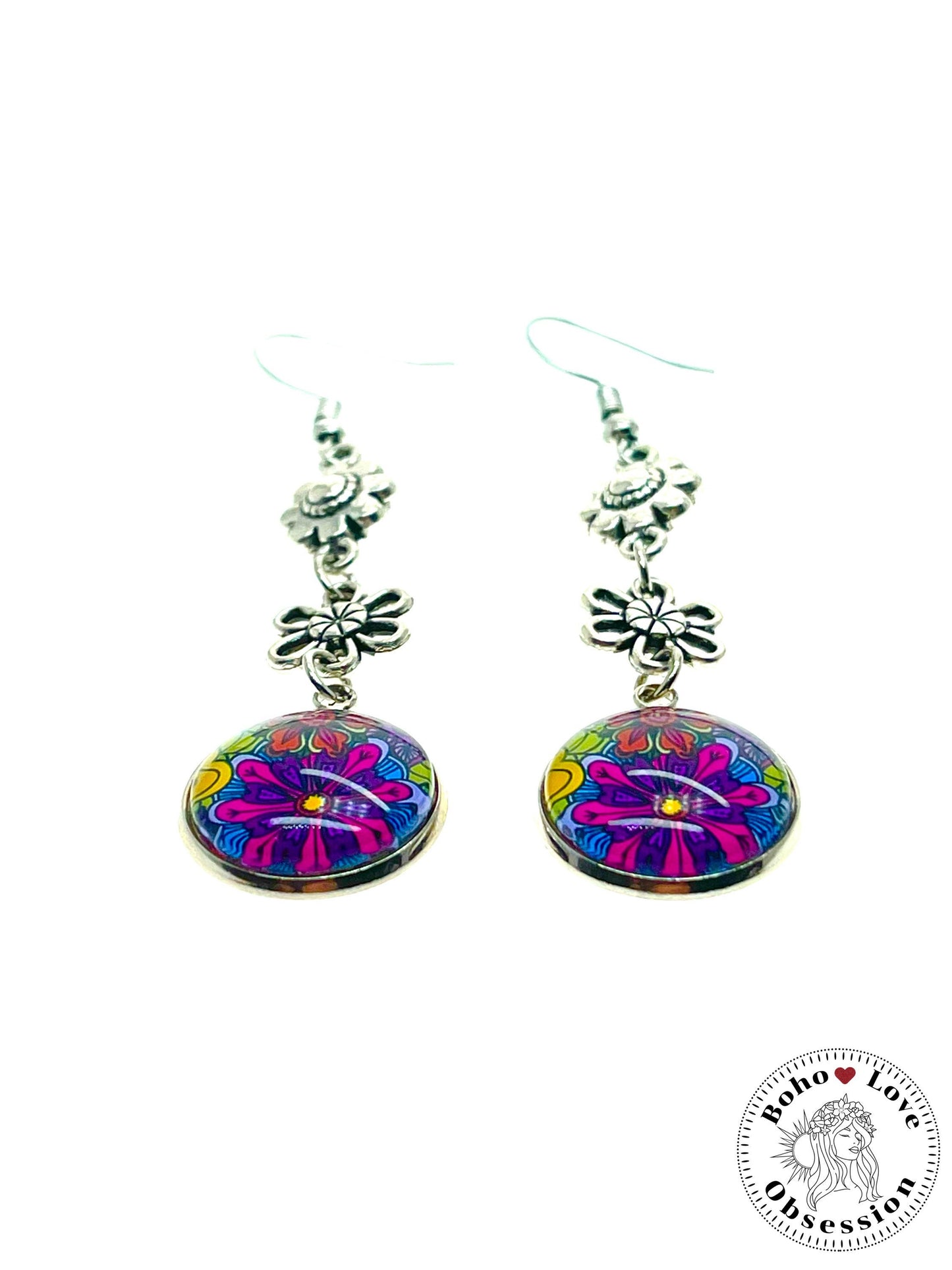 Darling Daisy Dangles, Unique Floral Bohemian Jewelry, Vintage Charm Ear Wire, Boho Chic Hippie Drop Dangle Accessory, BohoLoveObsession
