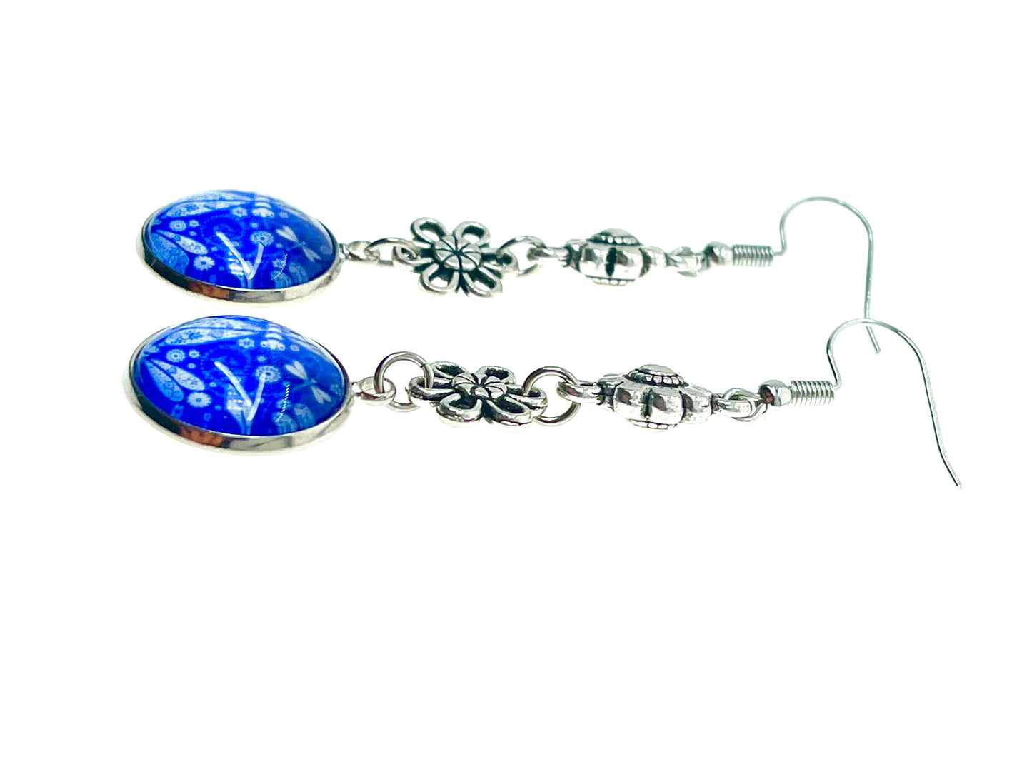 Dragonfly Daisy Dangles, Unique Floral Bohemian Jewelry, Vintage Charm Ear Wire, Boho Hippie Drop Dangle Accessory, BohoLoveObsession