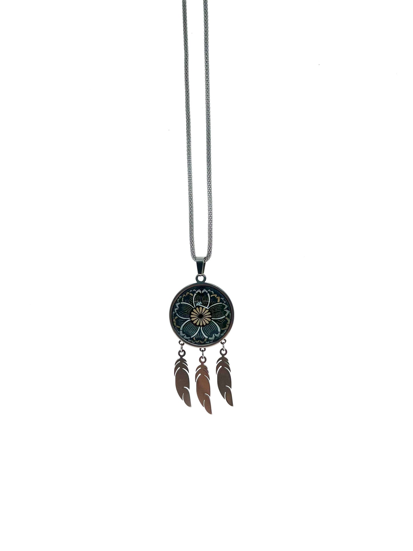 Dreamy Daisy Feather Dreamcatcher Necklace, Retro Mystical Accessory, Hippie Bohemian Jewelry, Unique Retro Chain, BohoLoveObsession