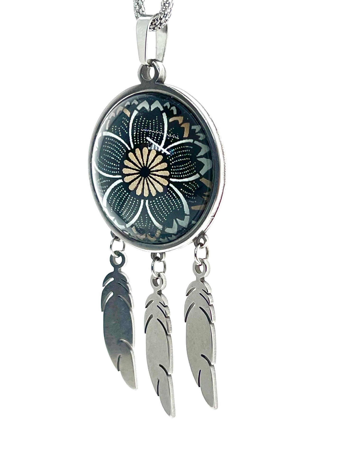 Dreamy Daisy Feather Dreamcatcher Necklace, Retro Mystical Accessory, Hippie Bohemian Jewelry, Unique Retro Chain, BohoLoveObsession