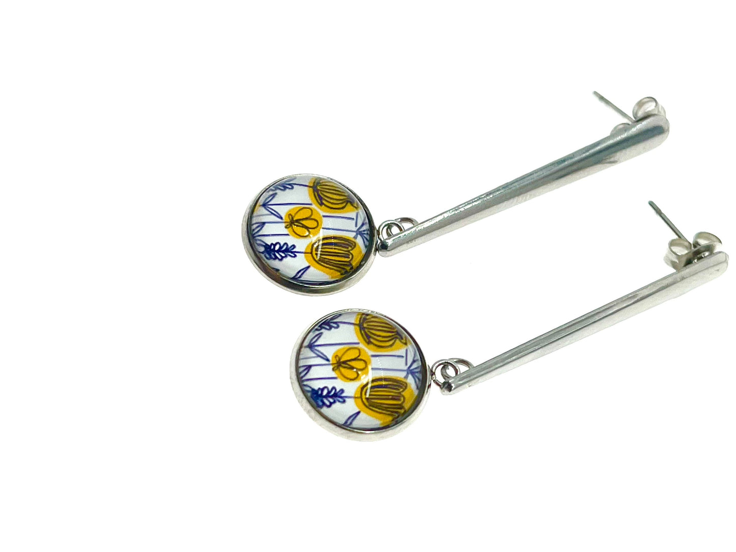 Buttercup Long Drop Earrings, Small Stainless Steel Bohemian Earrings, Gifts for her Mom Sister Aunt, BohoLoveObsession