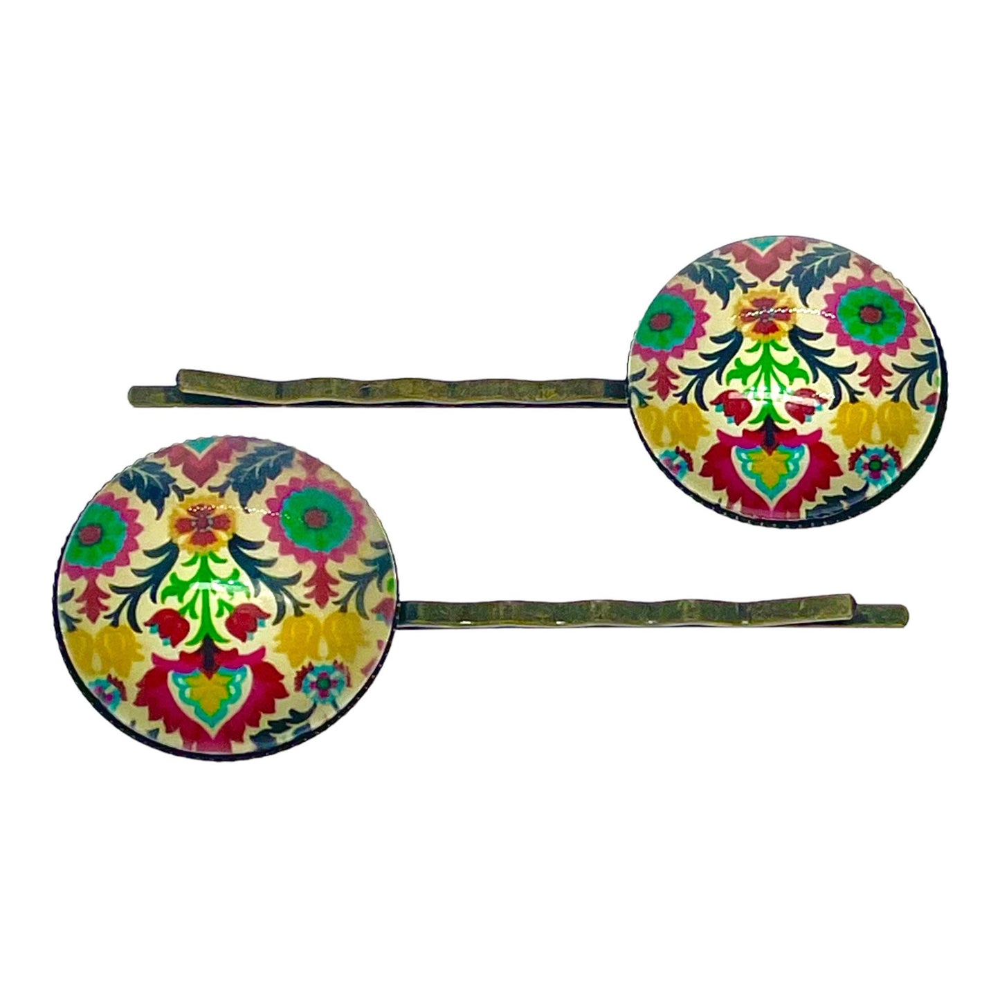 Rainbow Folk Flower Hair Pin Pair| Boho Hair Pins| Set of 2| Gifts for her Mom Sister Aunt Wife Friend Girlfriend |BohoLoveObsession