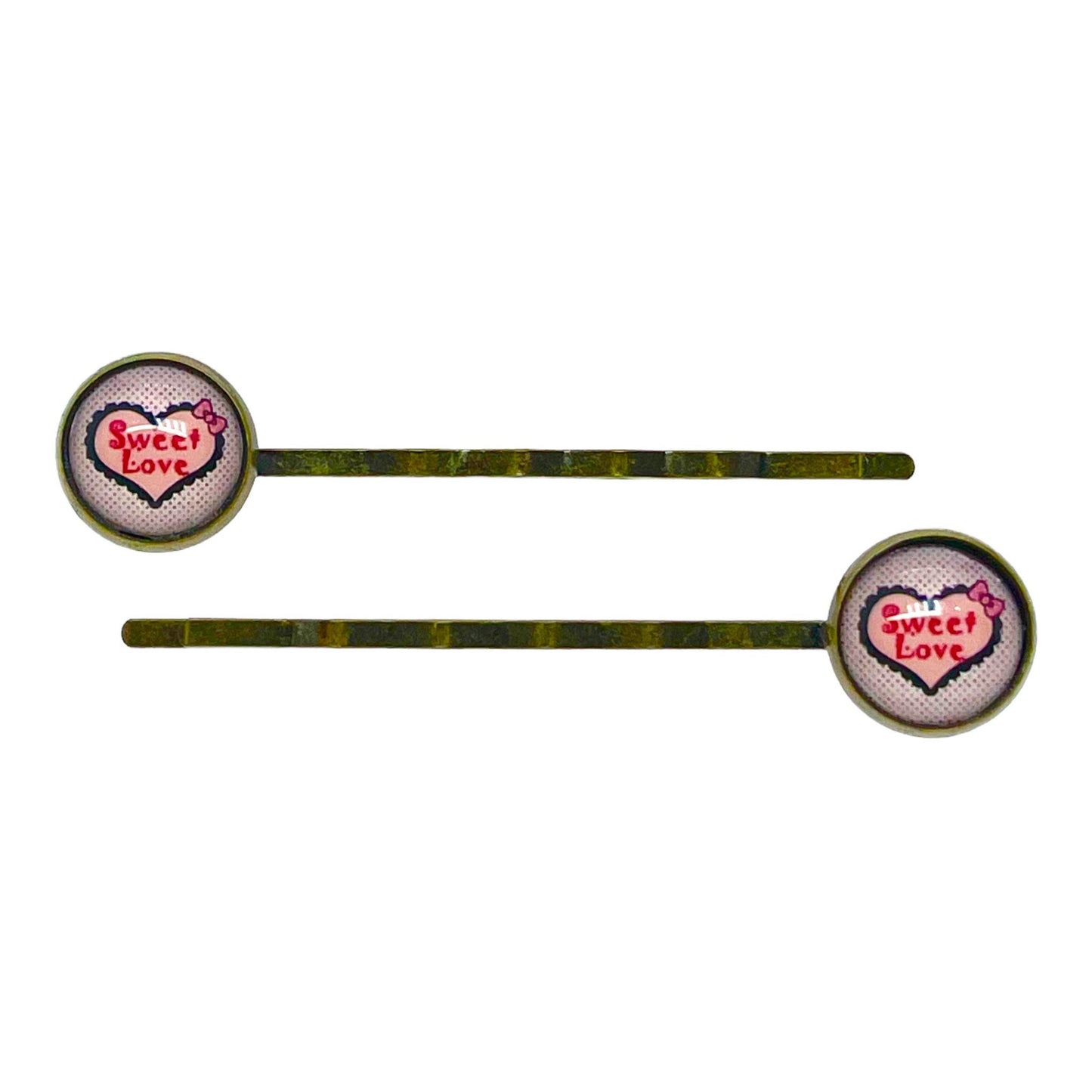 Love Heart Small Hair Pin Set| Boho Hair Pins| Set of 2| Gifts for her Mom Sister Grandma Wife Girlfriend |BohoLoveObsession