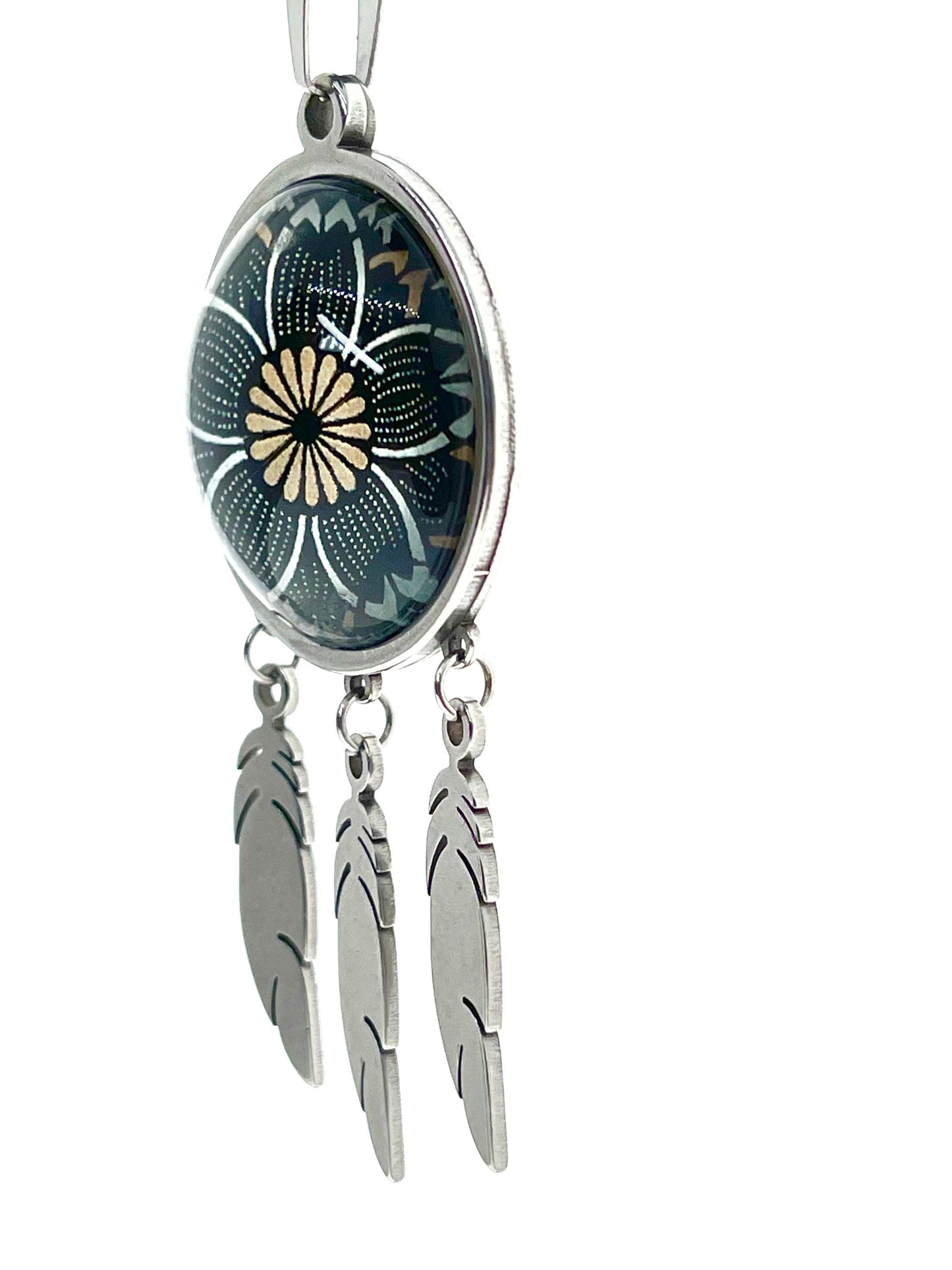 Dreamy Daisy Feather Dreamcatcher Necklace, Retro Mystical Accessory, Hippie Bohemian Jewelry, Unique Retro Chain, BohoLoveObsession