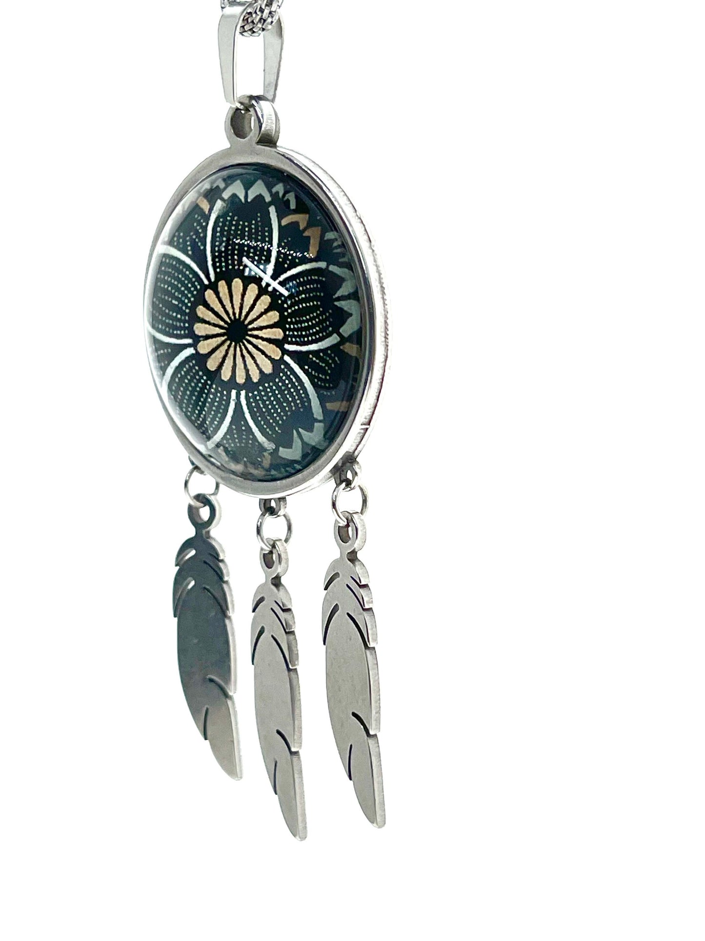 Dreamy Daisy Feather Dreamcatcher Necklace, Retro Mystical Accessory, Hippie Bohemian Jewelry, Unique Retro Chain, BohoLoveObsession