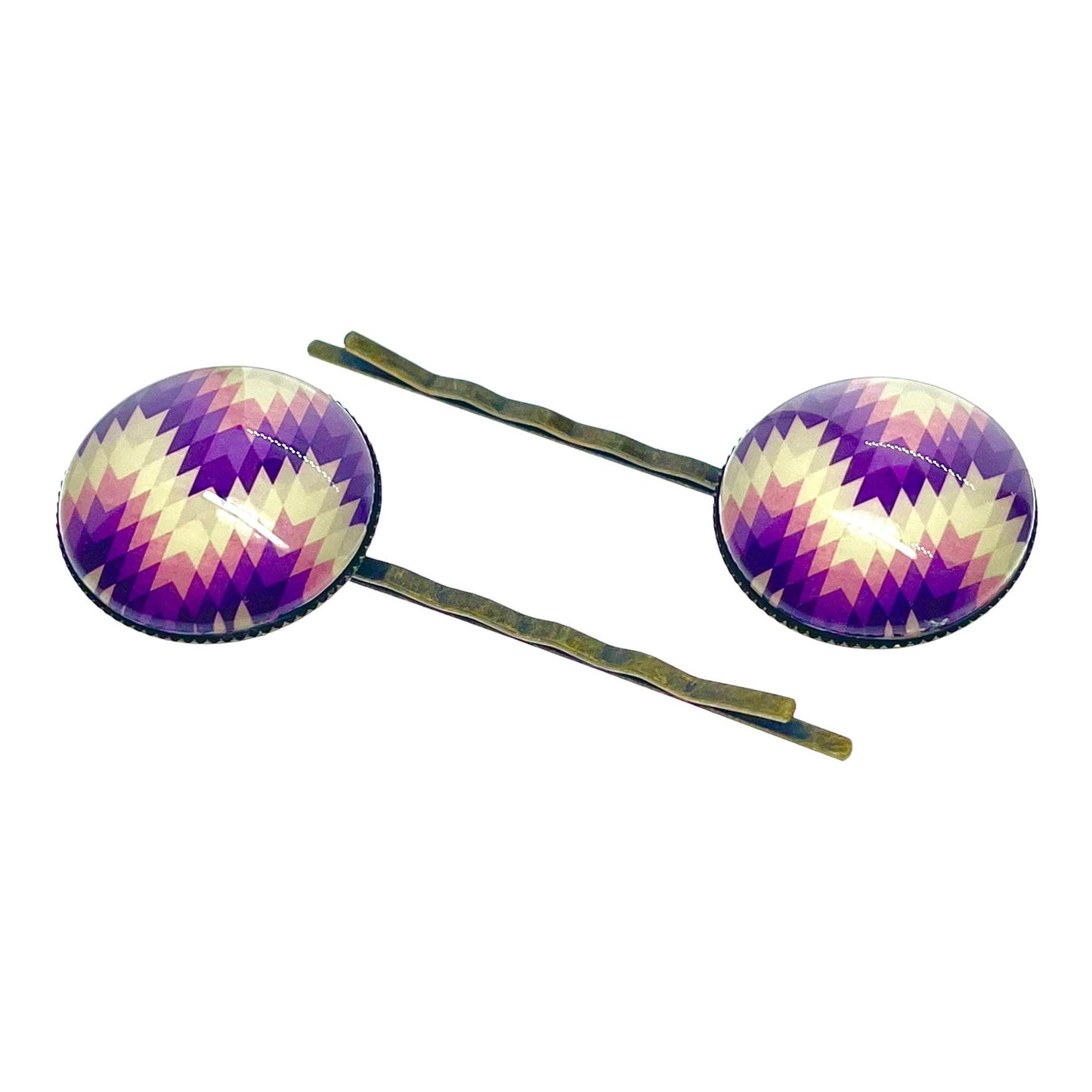 Perfectly Purple Chevron Hair Pin Pair, Set of Two, Hair Clip, Barrette, Hair Slide, Set of 2, BohoLoveObsession