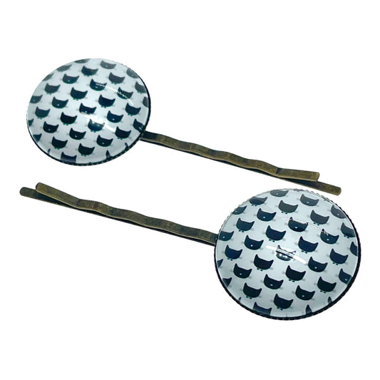 Checkerboard Cat Hair Pin Pair| Boho Hair Pins| Set of 2| Gifts for her Mom Sister Aunt Wife Friend Girlfriend |BohoLoveObsession