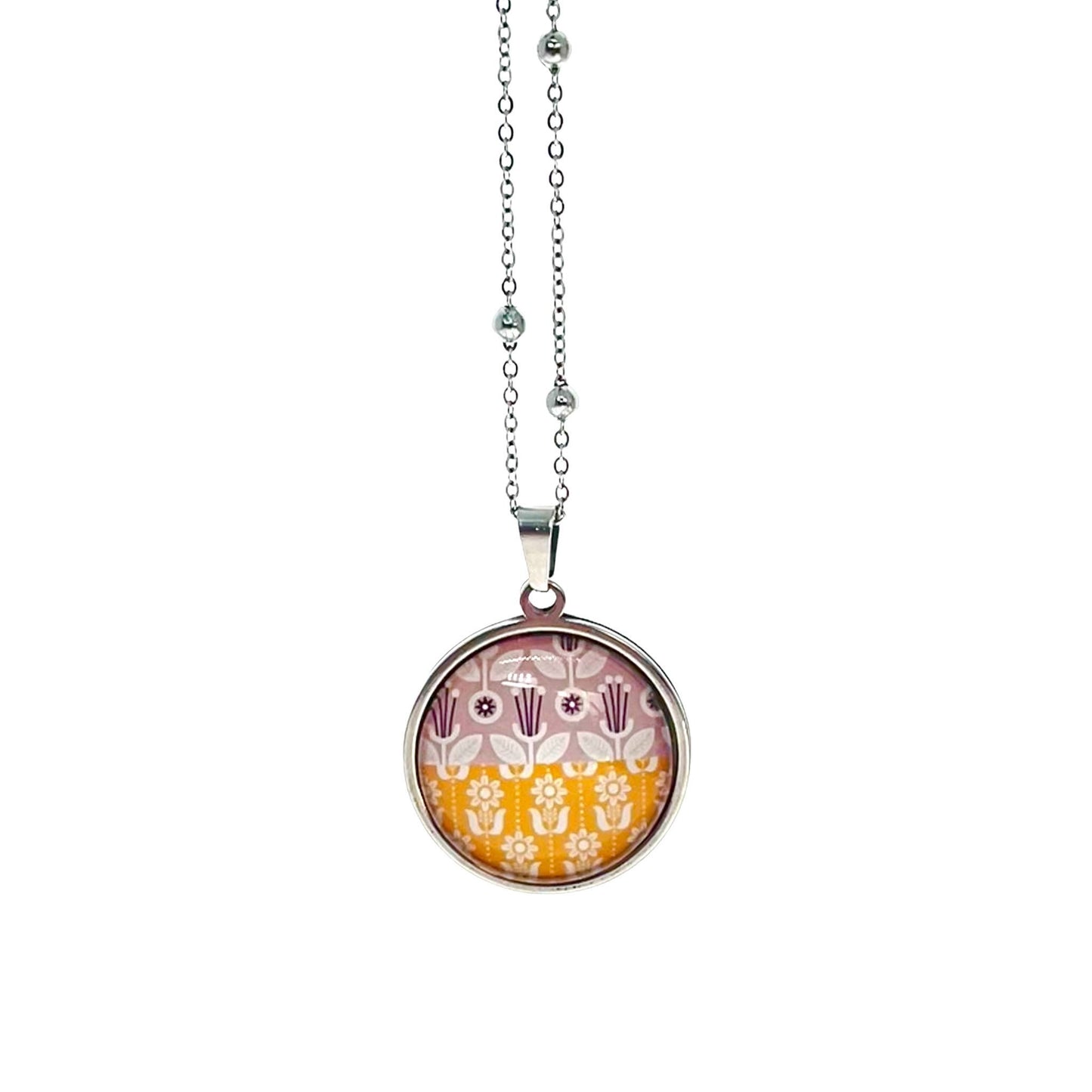 Antique Lace Dandelion Necklace, Yellow Boho Pendant, Unique Bohemian Jewelry, Hippie Retro Chain, Floral Womens Charm, BohoLoveObsession