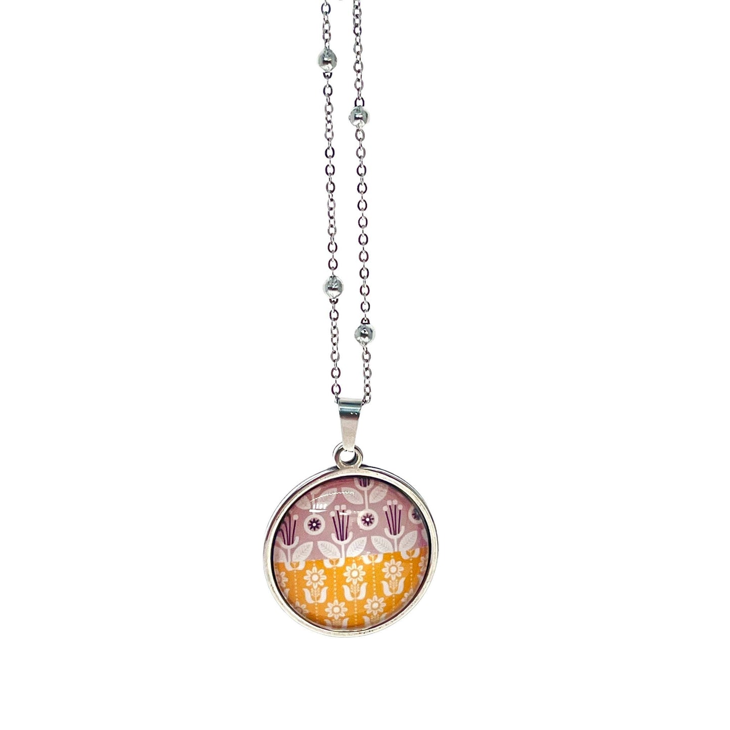 Antique Lace Dandelion Necklace, Yellow Boho Pendant, Unique Bohemian Jewelry, Hippie Retro Chain, Floral Womens Charm, BohoLoveObsession