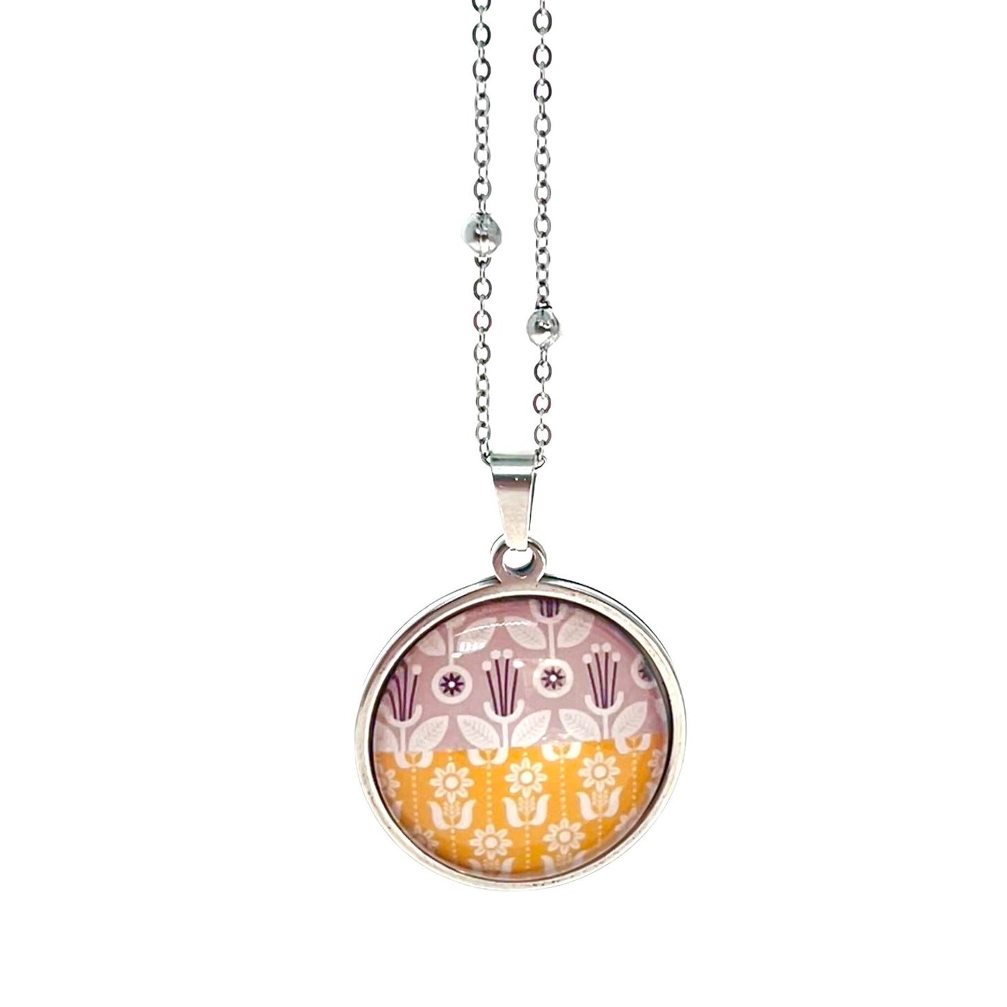 Antique Lace Dandelion Necklace, Yellow Boho Pendant, Unique Bohemian Jewelry, Hippie Retro Chain, Floral Womens Charm, BohoLoveObsession