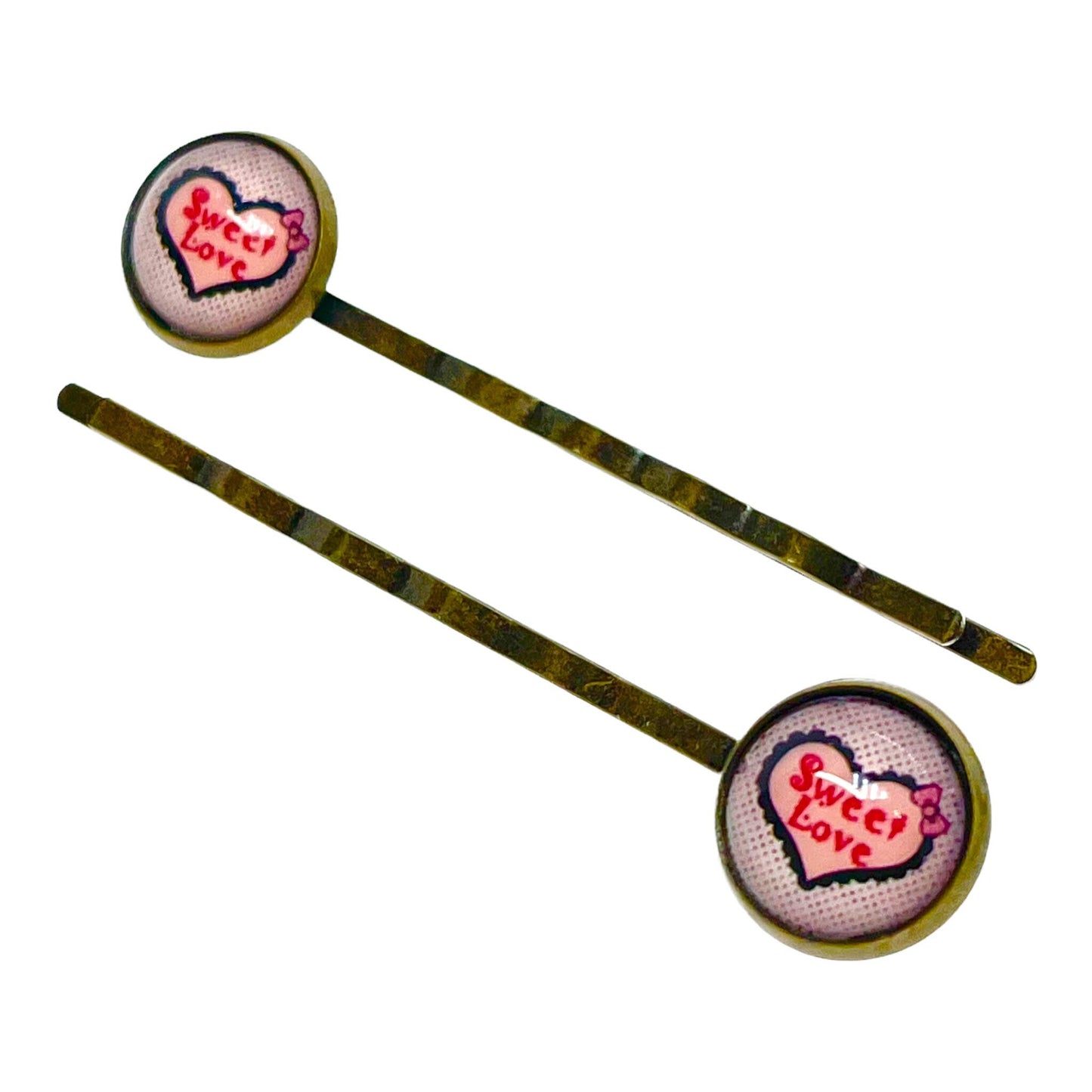Love Heart Small Hair Pin Set| Boho Hair Pins| Set of 2| Gifts for her Mom Sister Grandma Wife Girlfriend |BohoLoveObsession
