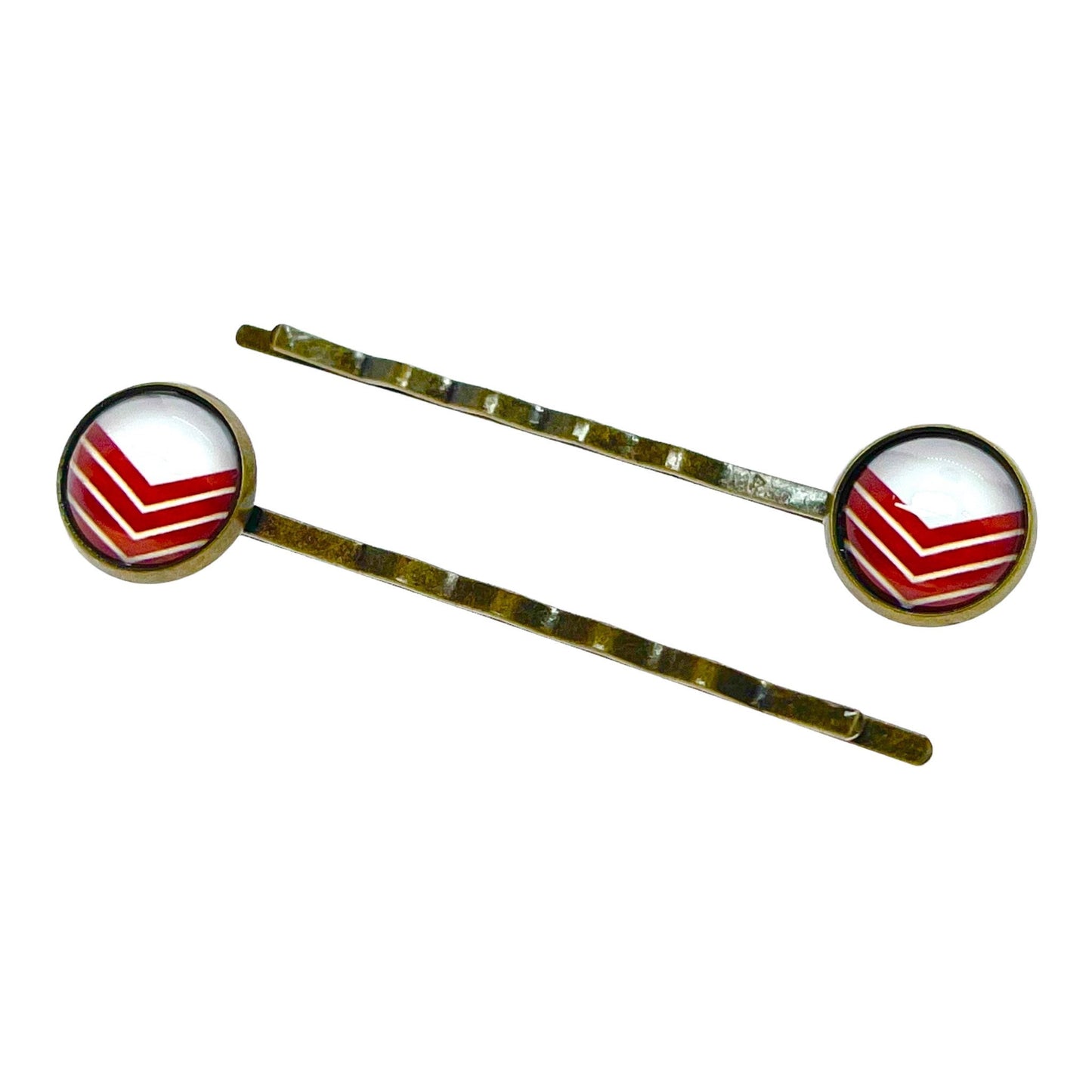 Small Red Chevron Hair Pin Set| Boho Hair Pins| Set of 2| Gifts for her Mom Sister Aunt Grandma Wife Friend Girlfriend |BohoLoveObsession