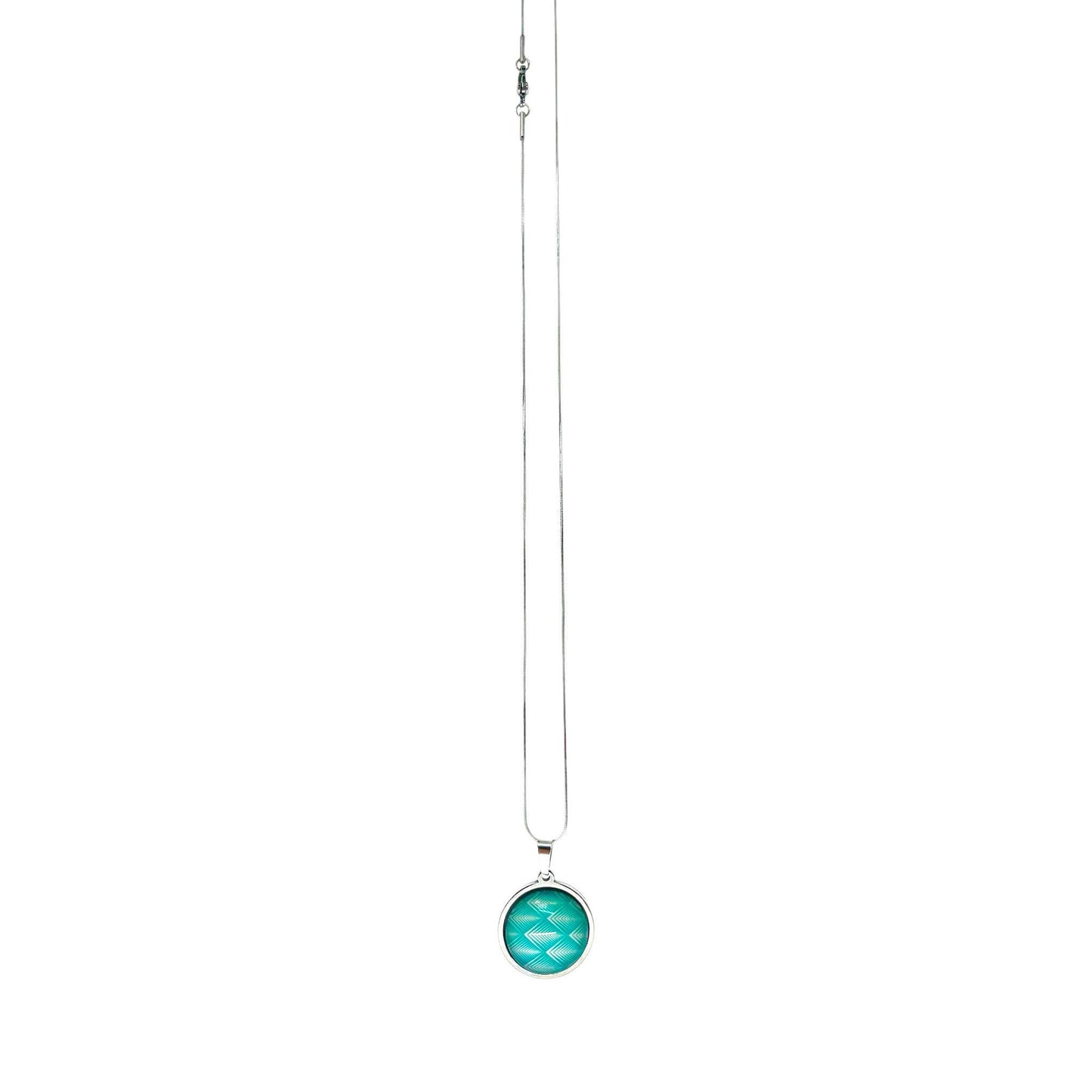 Sky Blue Diamond Necklace, Boho Vintage Pendant, Unique Bohemian Bauble, Antique Geometric Chain, Round Hippie Bangle, BohoLoveObsession