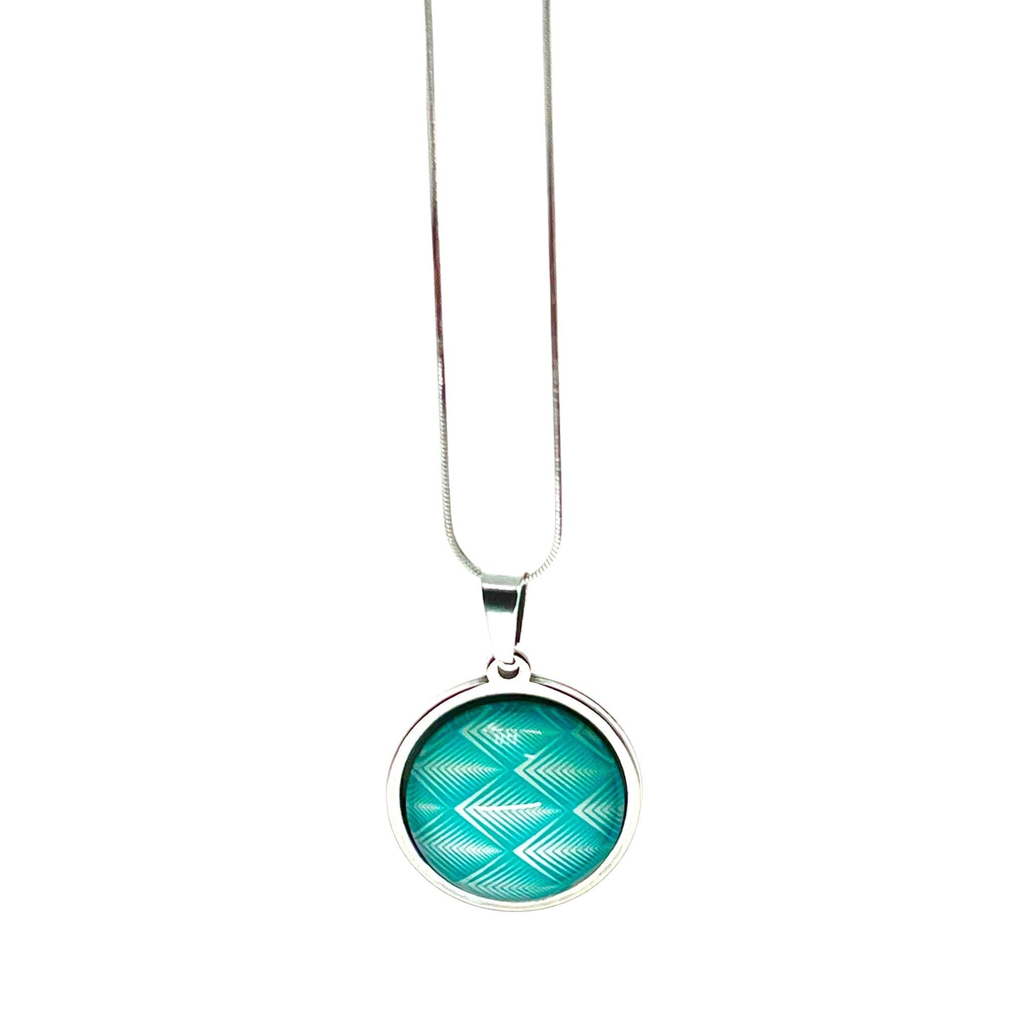 Sky Blue Diamond Necklace, Boho Vintage Pendant, Unique Bohemian Bauble, Antique Geometric Chain, Round Hippie Bangle, BohoLoveObsession