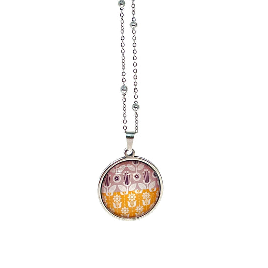 Antique Lace Dandelion Necklace, Yellow Boho Pendant, Unique Bohemian Jewelry, Hippie Retro Chain, Floral Womens Charm, BohoLoveObsession