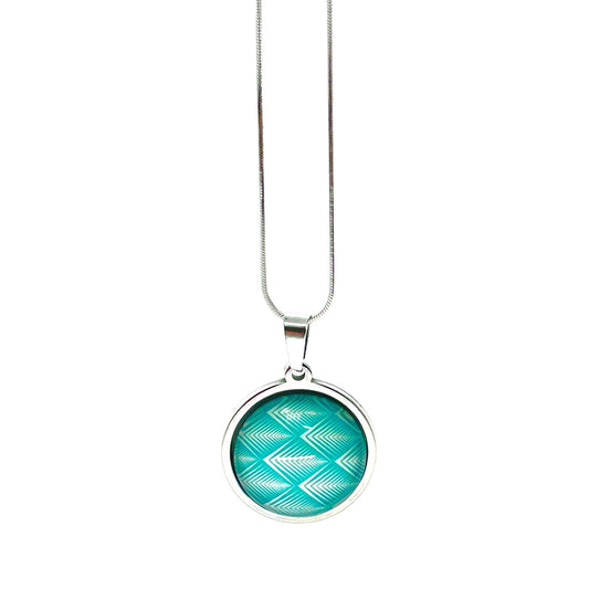Sky Blue Diamond Necklace, Boho Vintage Pendant, Unique Bohemian Bauble, Antique Geometric Chain, Round Hippie Bangle, BohoLoveObsession
