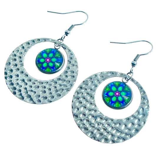 Lucky Daisy Dotted Hoop Earrings