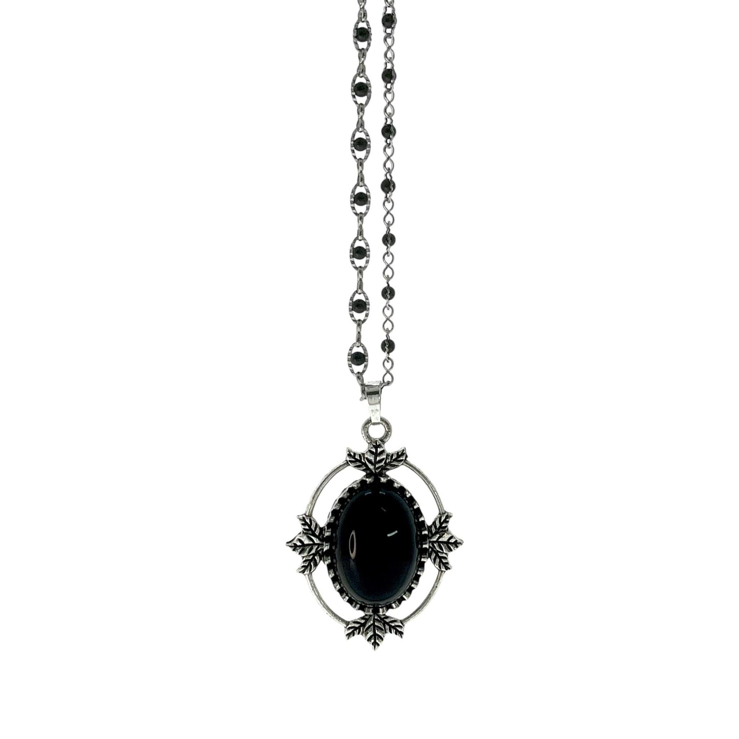 Greenleaf Fairy Amulet, Antique Victorian Gothic Pendant, Emerald Green Stone, Vintage Dark Romantic Jewelry, Witchy Magic Fancy Necklace
