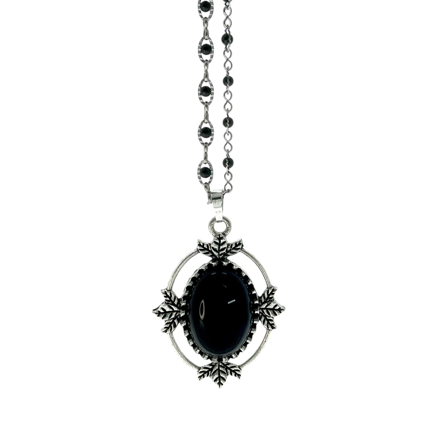 Greenleaf Fairy Amulet, Antique Victorian Gothic Pendant, Emerald Green Stone, Vintage Dark Romantic Jewelry, Witchy Magic Fancy Necklace