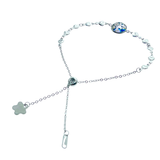 Blue Pony Heart Slider Bracelet