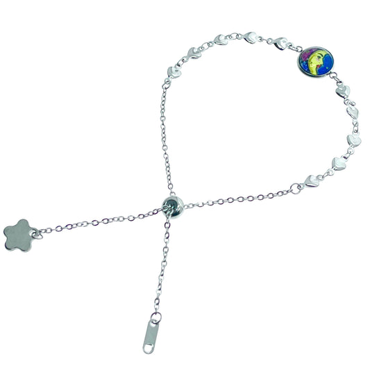 Cristabella Crescent Heart Slider Bracelet