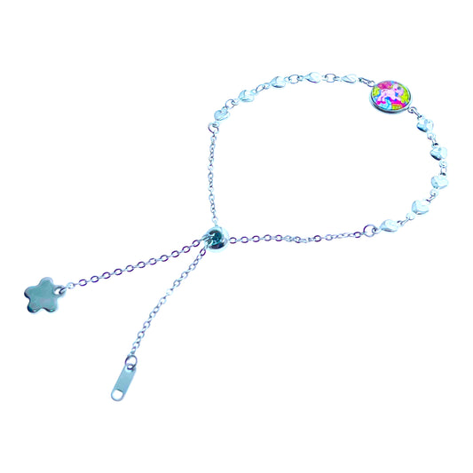 Pink Pony Heart Slider Bracelet