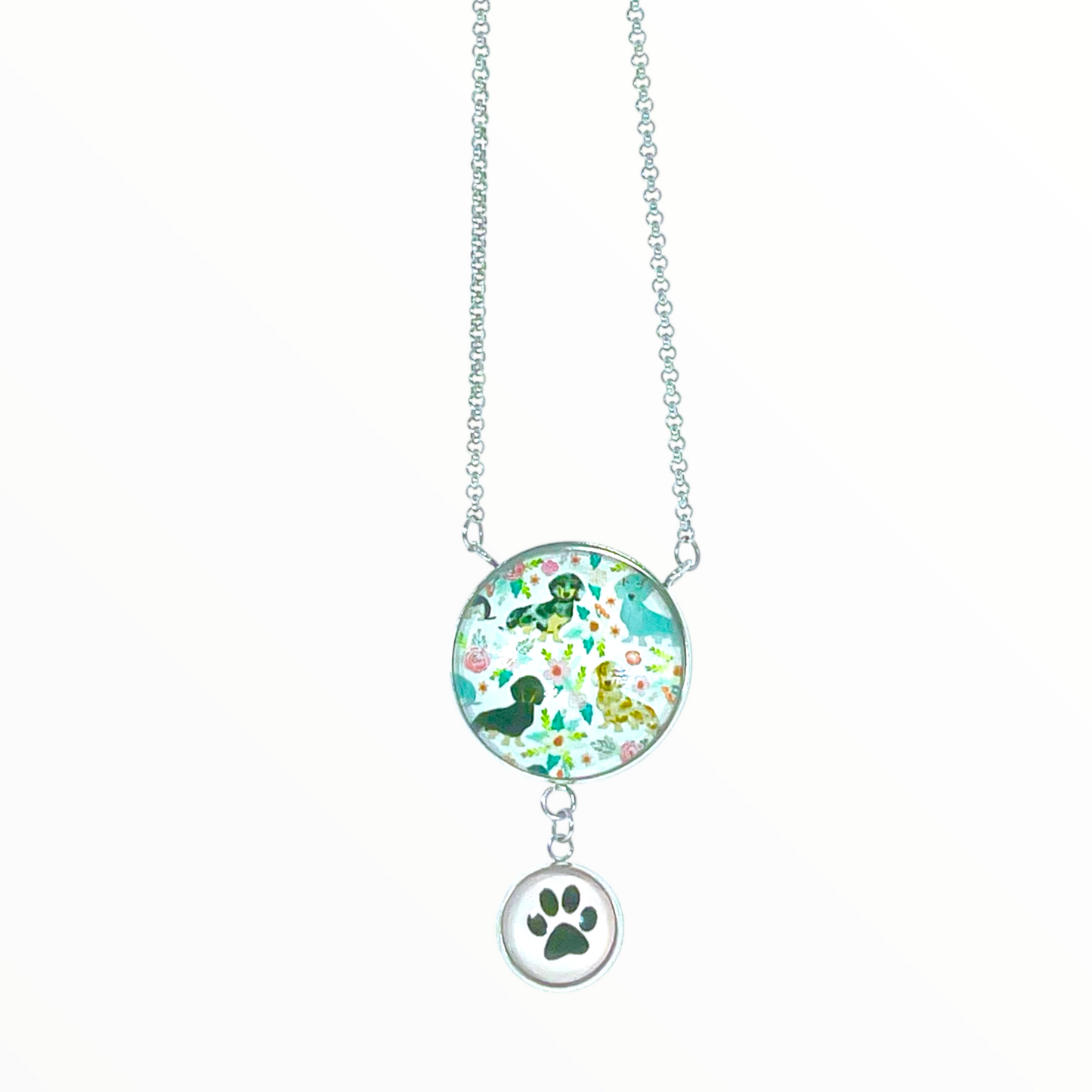 Darling Dachshund Double Round Dangler Necklace